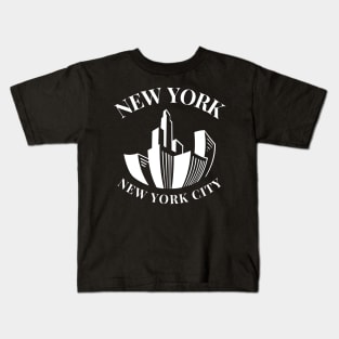 New York City Skyline Broadway Wall street Fifth avenue Times square New York New york Travel holidays Kids T-Shirt